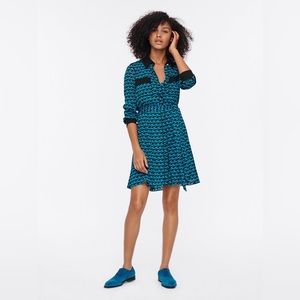 DVF Shirt Dresses | Andi Mesh Mini Shirt Dress L Geo Emerald/Black- size M